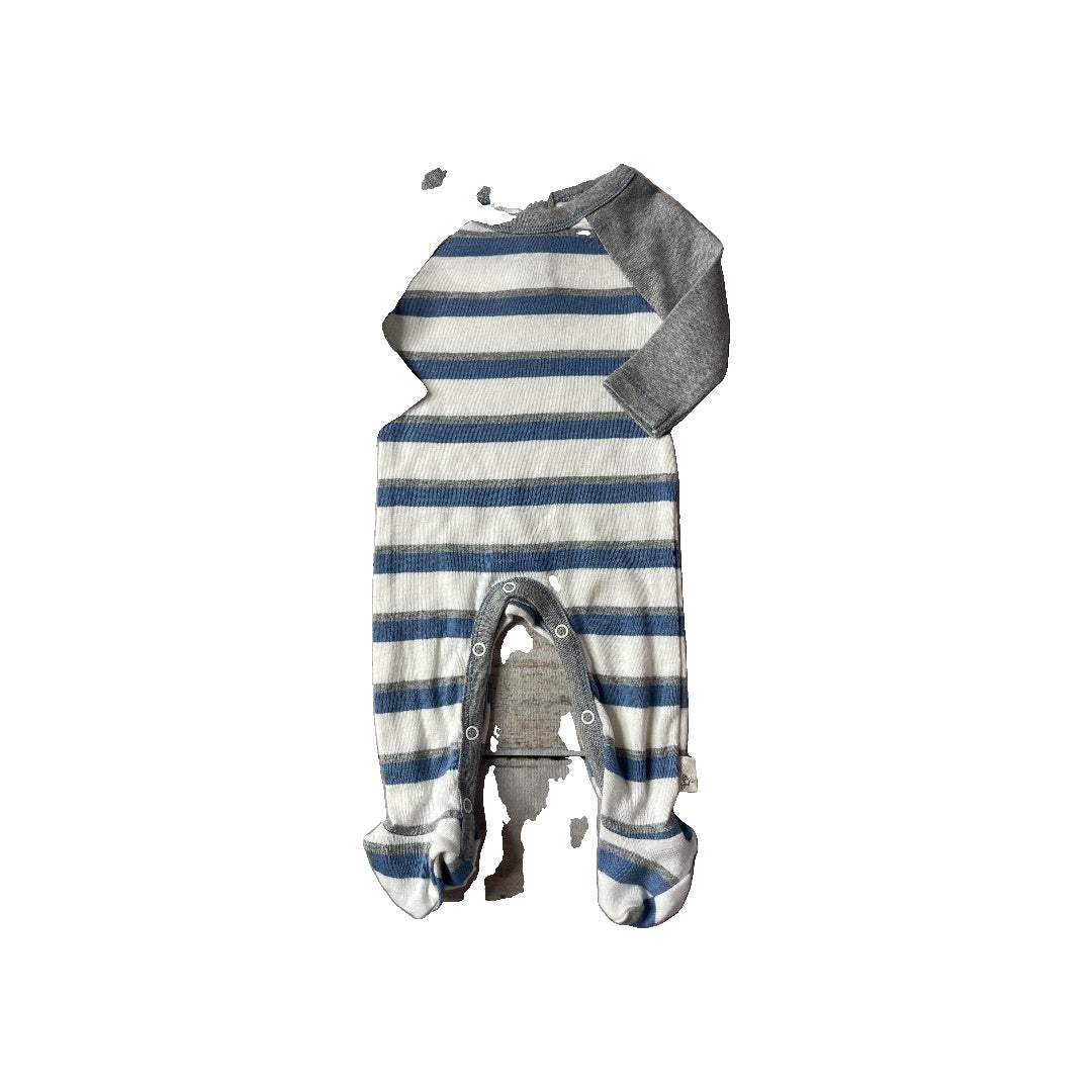 Burt's Bees Unisex Grey | White | Light Blue Pajamas Size: Preemie Grey | White | Light Blue