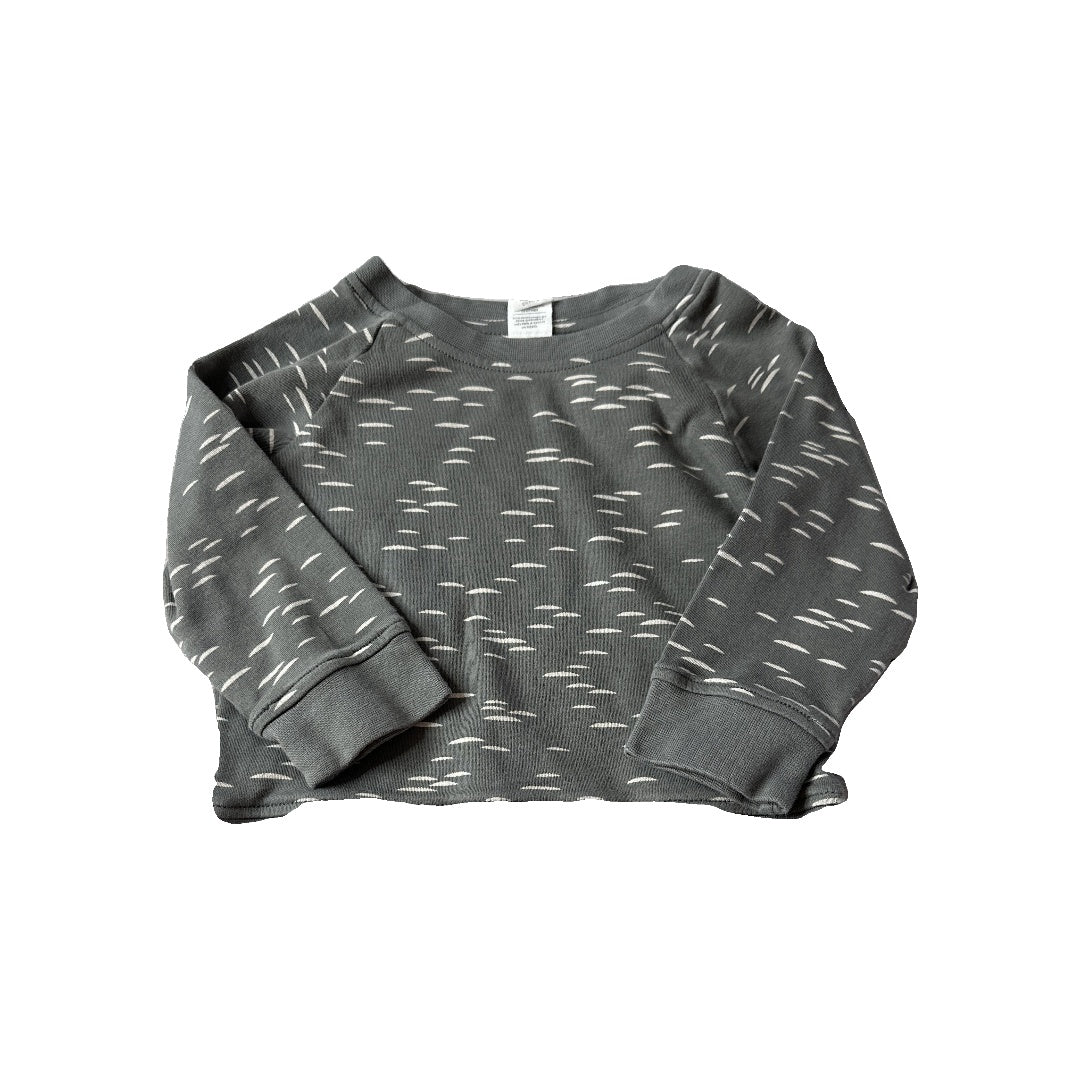 Girls Grey | White | Lines Long Sleeve Shirt Size: 12-18 months Grey | White | Lines