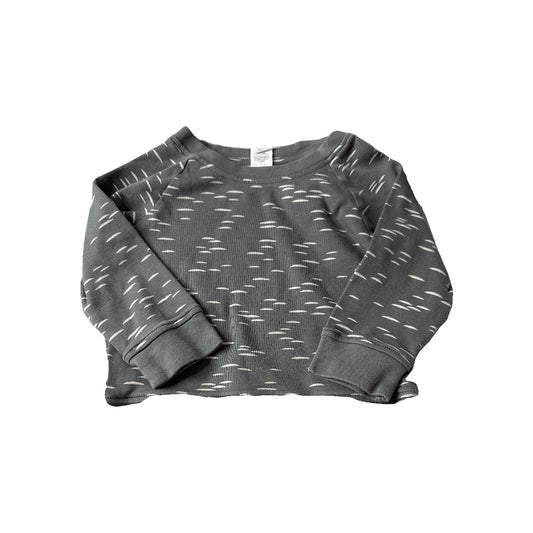 Girls Grey | White | Lines Long Sleeve Shirt Size: 12-18 months Grey | White | Lines