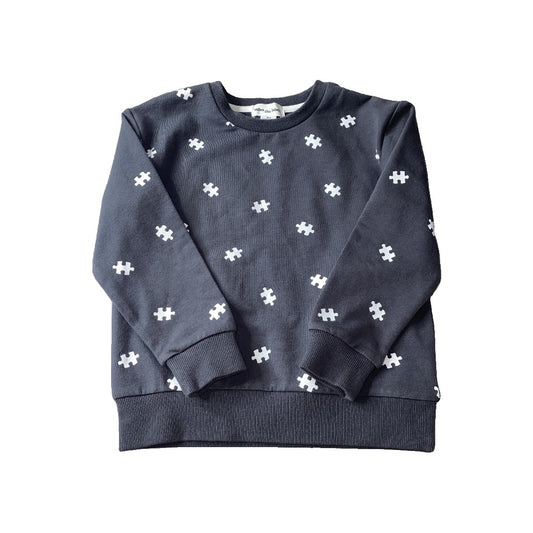 Miles Boys Grey | White | Pattern Sweatshirt Size: 3T Grey | White | Pattern