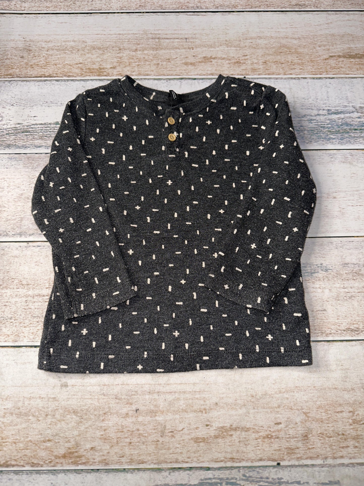 Art Class Unisex Grey | White | Pattern Long Sleeve Shirt Size: 2T Grey | White | Pattern