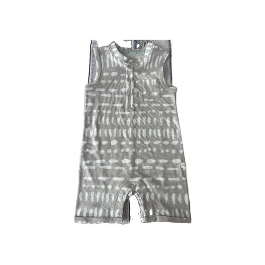 Loulou Lollipop Unisex Grey | White | Pattern Romper Size: 12-18 months Grey | White | Pattern