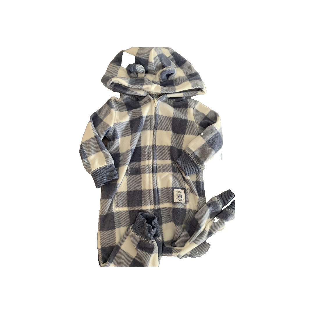 Carters Boys Grey | White | plaid Long Sleeve Outfit Size: 6 months Grey | White | plaid