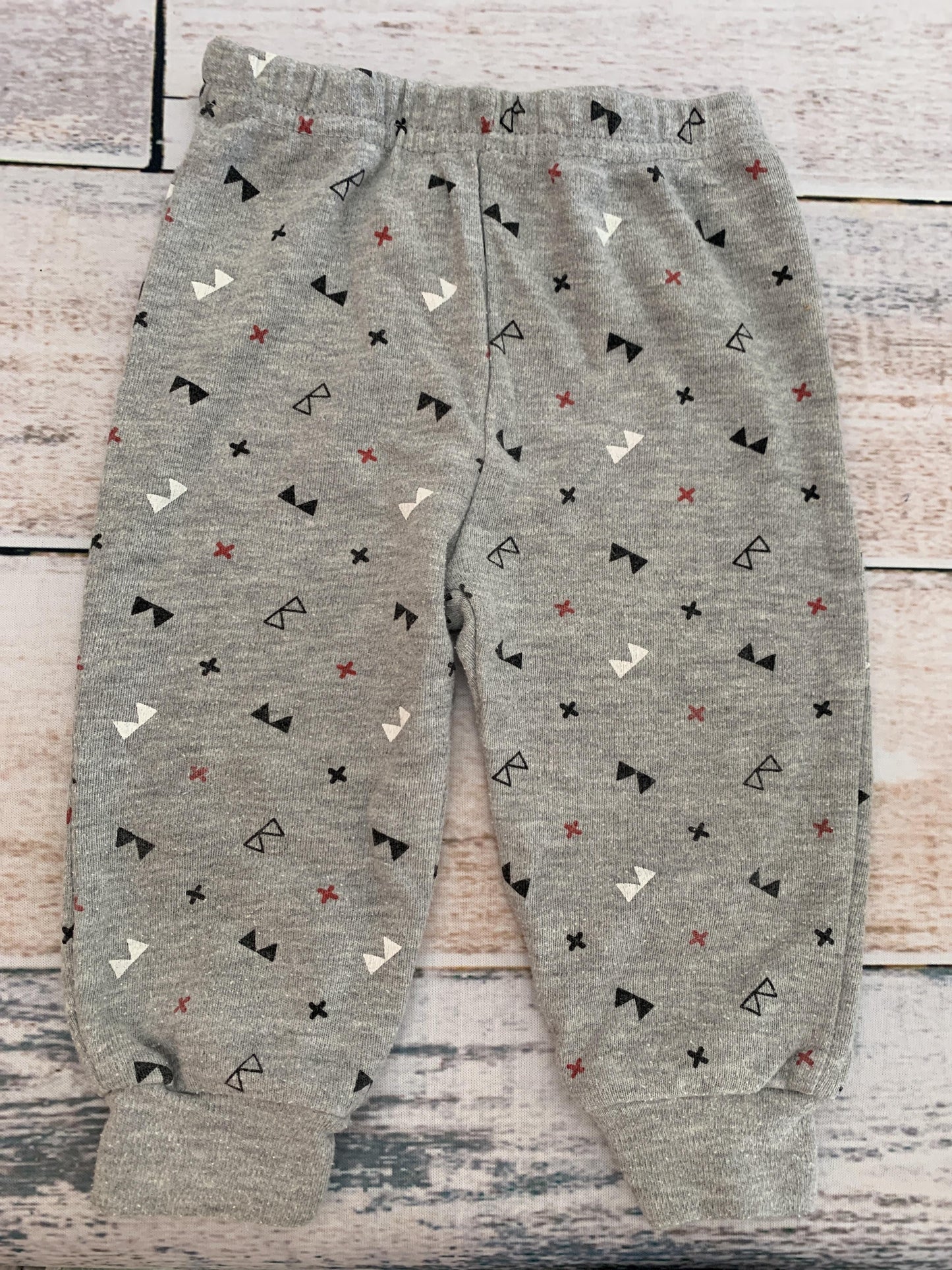 Baby Essentials Boys Grey | White | Red Pants Size: 9 months Grey | White | Red