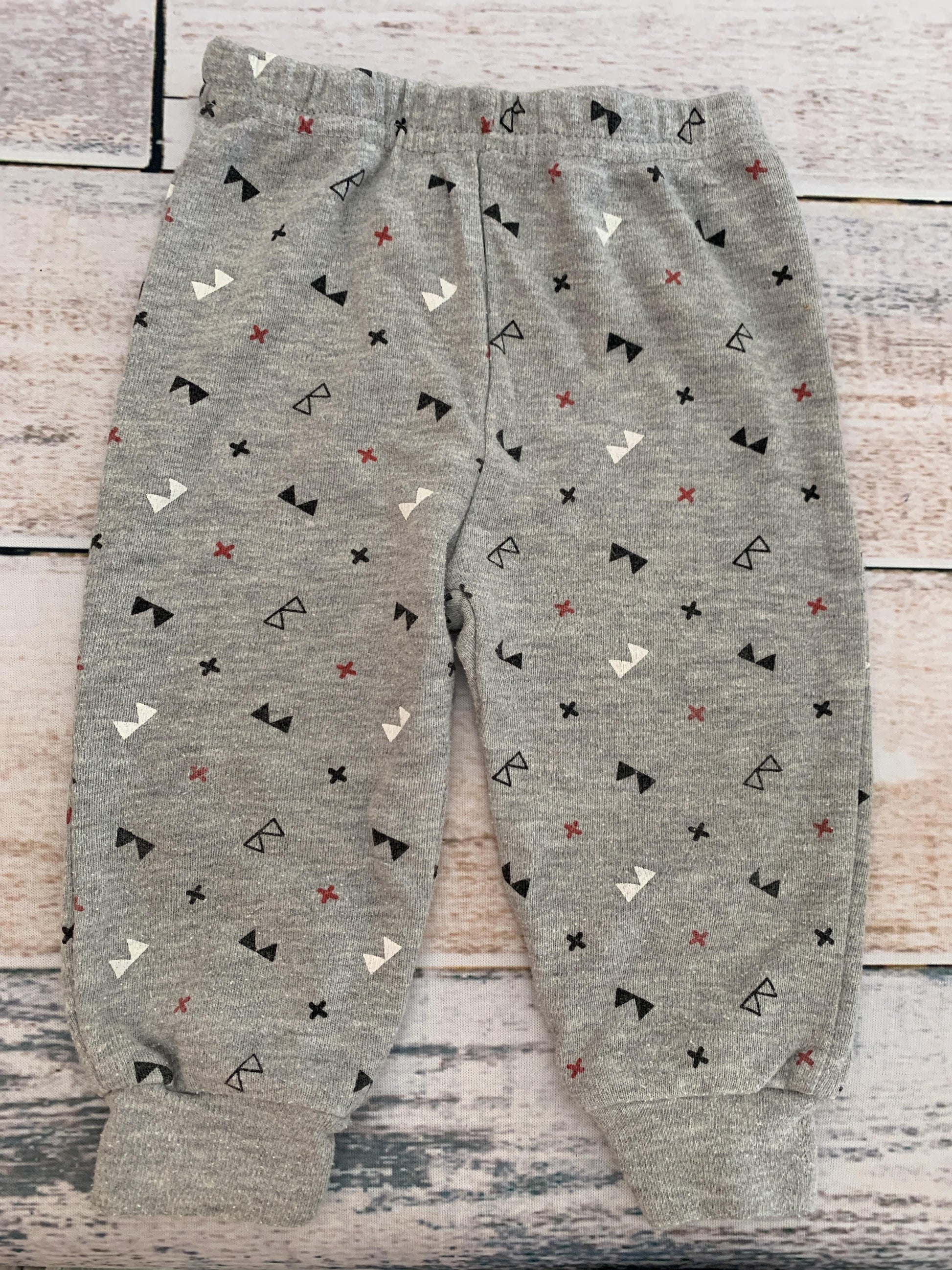 Baby Essentials Boys Grey | White | Red Pants Size: 9 months Grey | White | Red