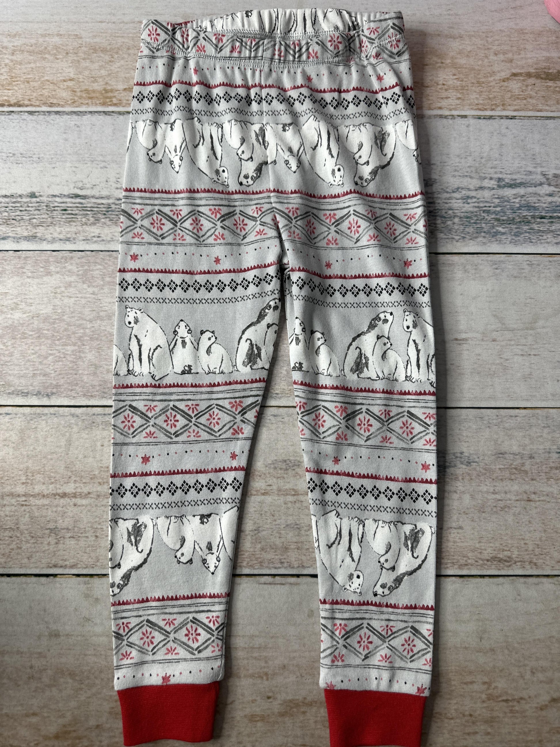 Burt's Bees Unisex Grey | White | Red Pajamas Size: 3T Grey | White | Red