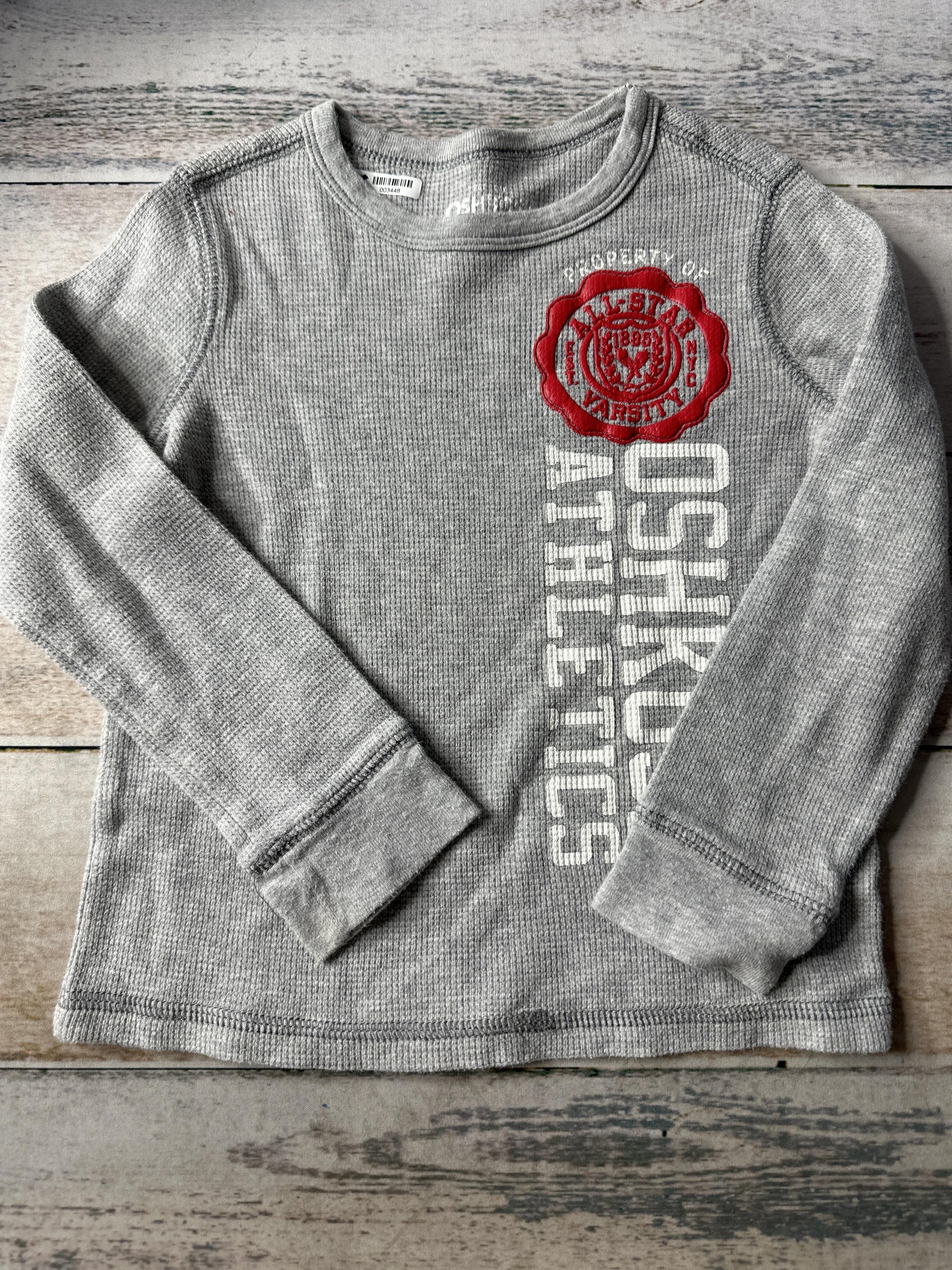OshKosh Boys Grey | White | Red Long Sleeve T-Shirt Size: 4T Grey | White | Red