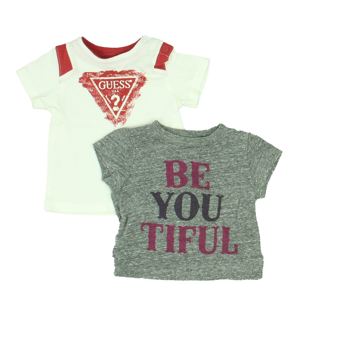 Peek | Guess Unisex Grey | White | Red T-Shirt Size: 3-6 Months Grey | White | Red