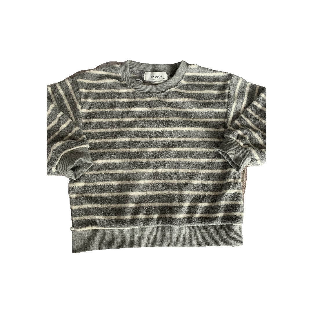 My Bebe Boys Grey | White | Stripe Sweater Size: 18-24 months Grey | White | Stripe