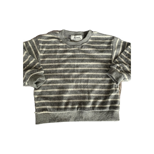 My Bebe Boys Grey | White | Stripe Sweater Size: 18-24 months Grey | White | Stripe