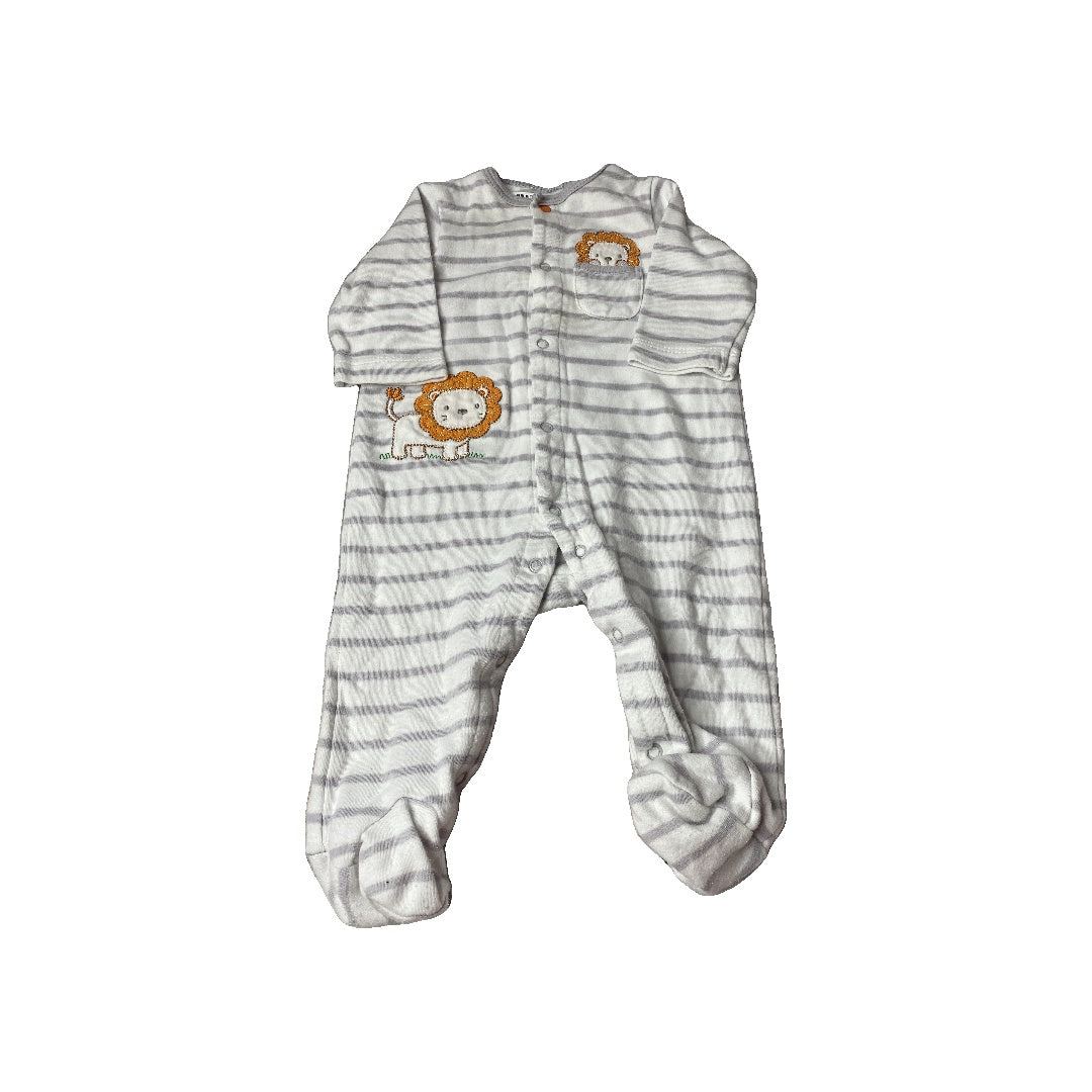 Boys Grey | White | Stripe Pajamas Size: 3 months Grey | White | Stripe