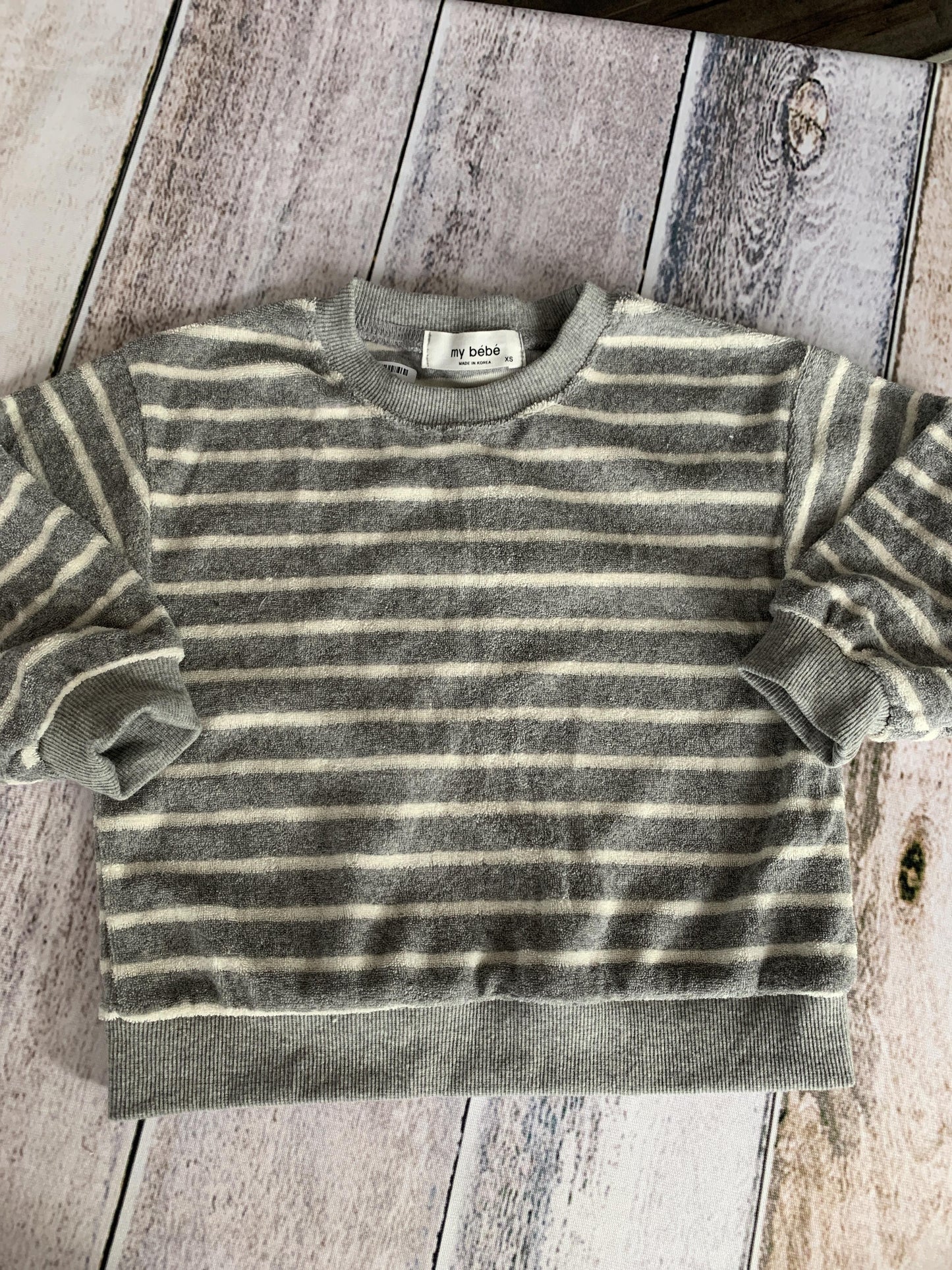 My Bebe Boys Grey | White | Stripe Sweater Size: 18-24 months Grey | White | Stripe