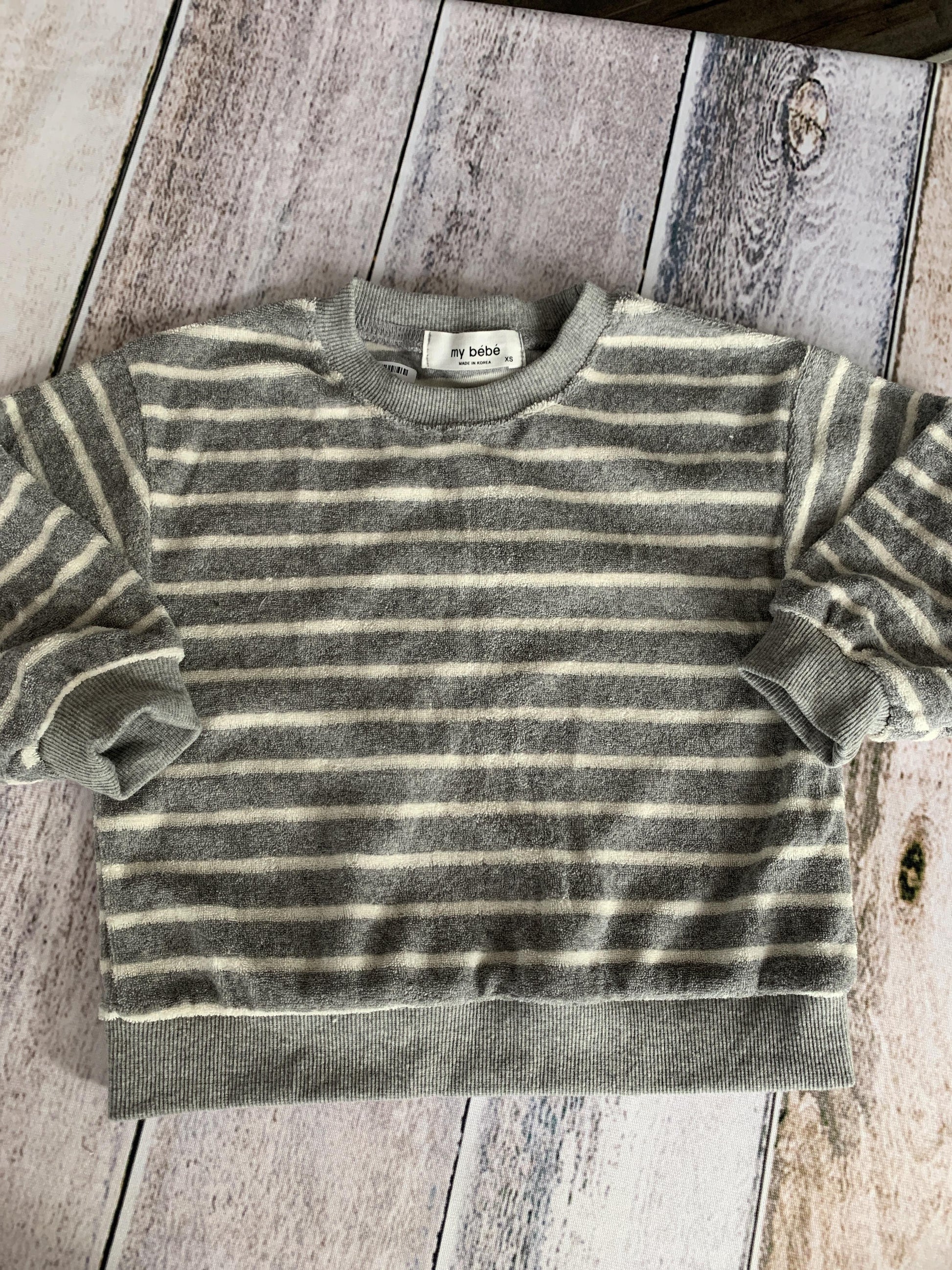 My Bebe Boys Grey | White | Stripe Sweater Size: 18-24 months Grey | White | Stripe