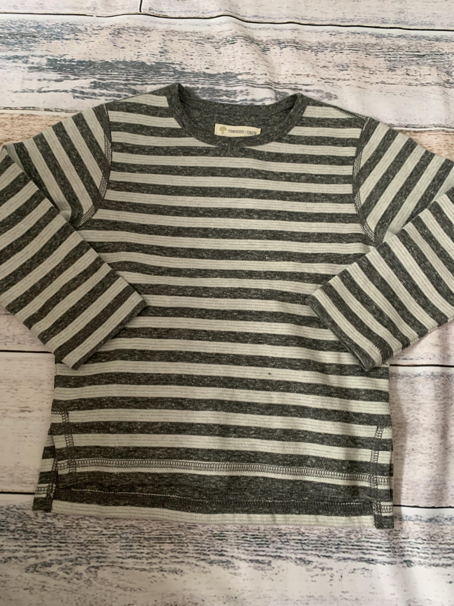 Tucker + Tate Boys Grey | White | Stripe Long Sleeve T-Shirt Size: 2T Grey | White | Stripe