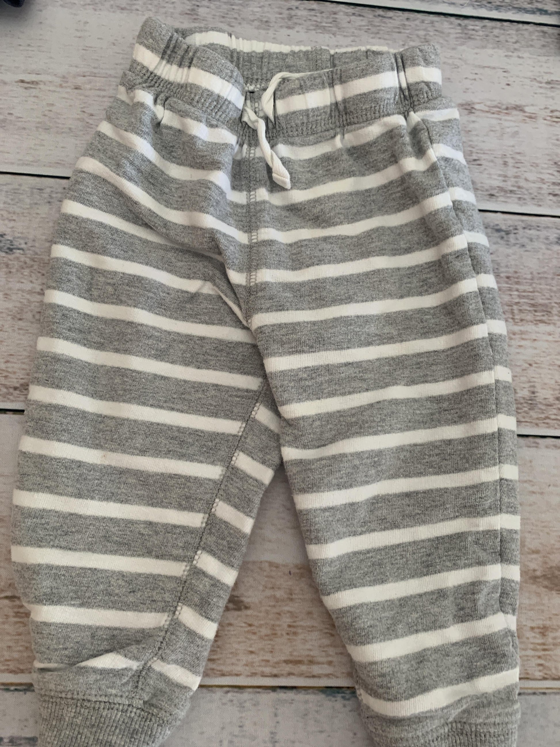 Carters Unisex Grey | White | Stripe Pants Size: 12 months Grey | White | Stripe