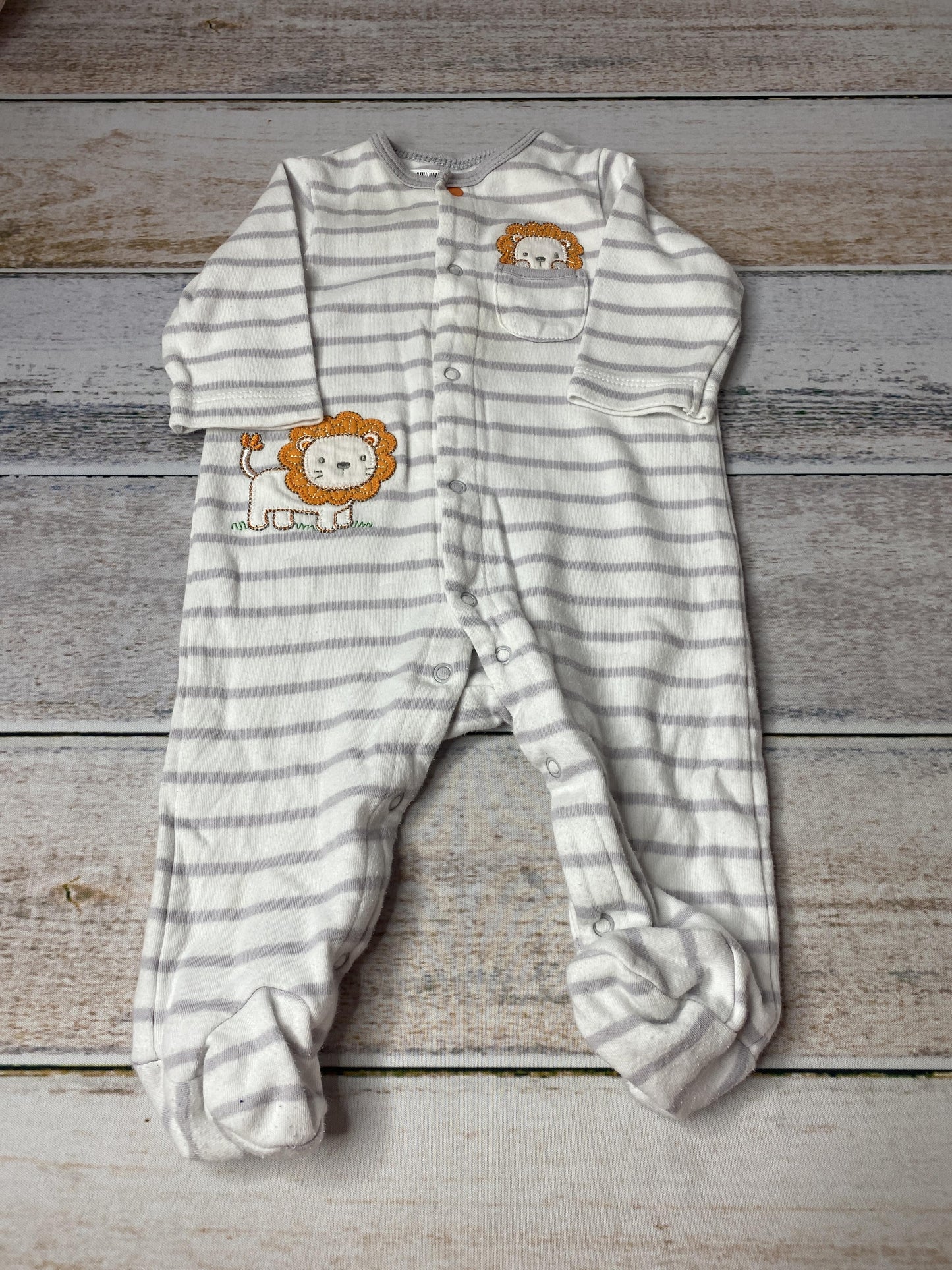 Boys Grey | White | Stripe Pajamas Size: 3 months Grey | White | Stripe