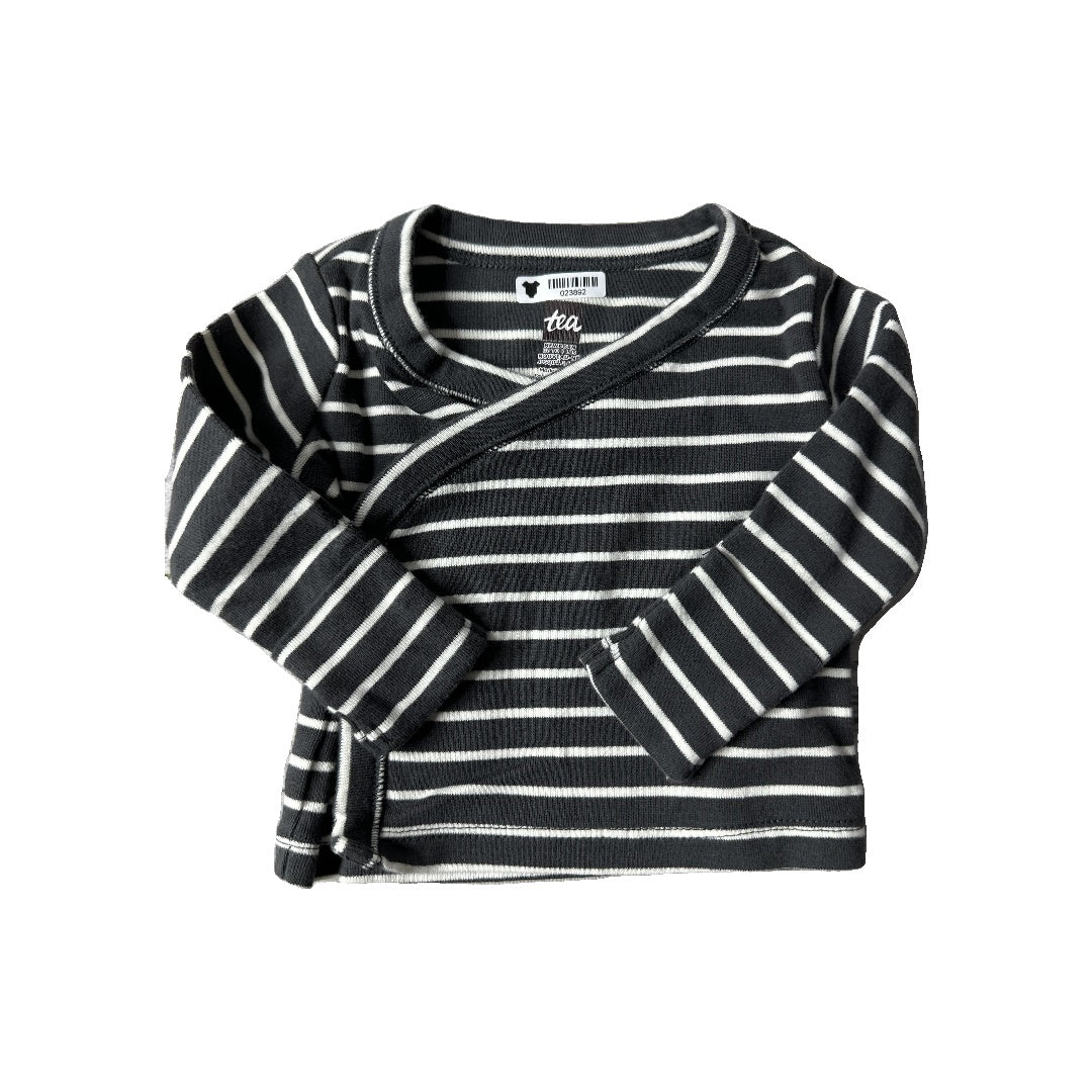 Tea Unisex Grey | White | Stripe Shirt Size: Newborn Grey | White | Stripe