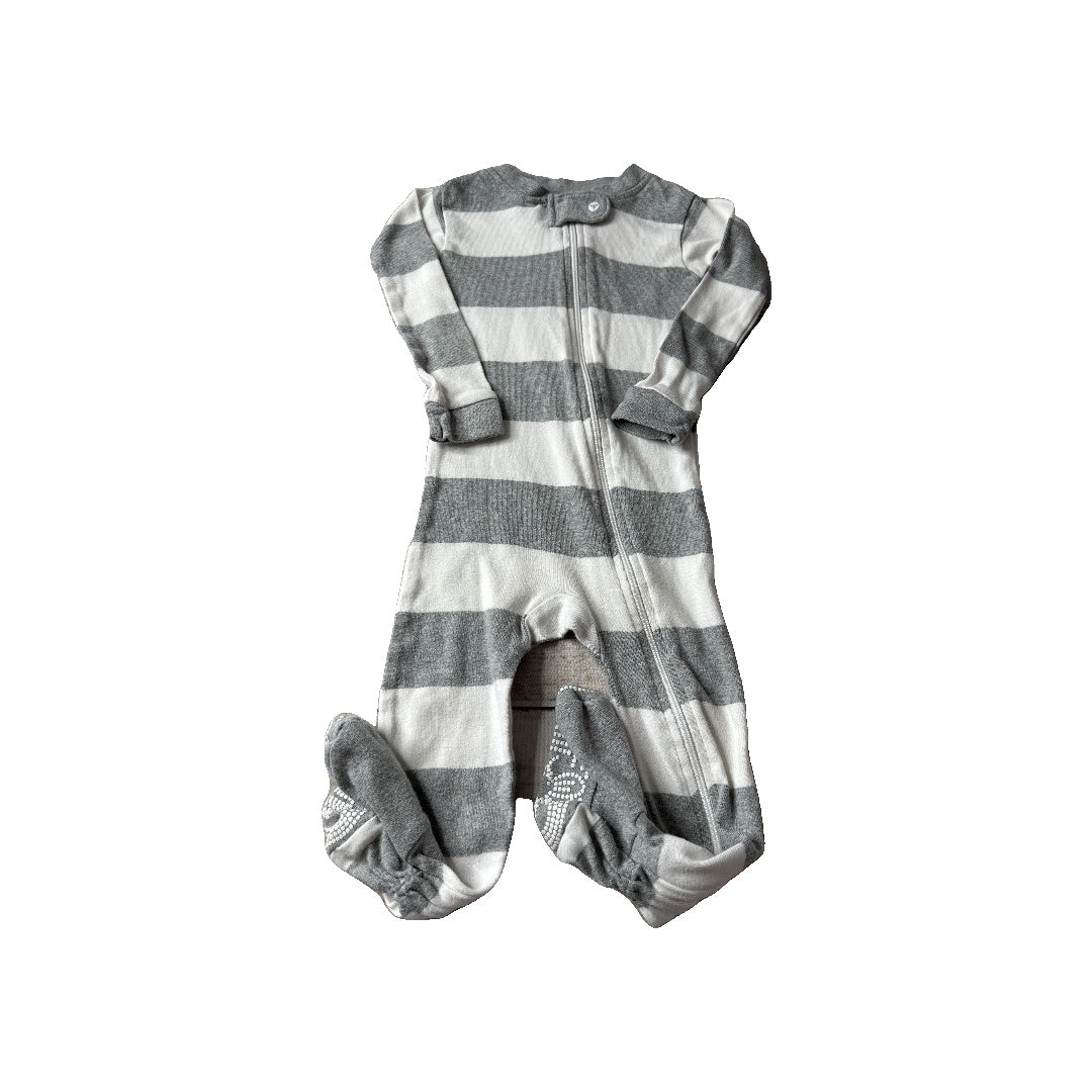 Burt's Bees Boys Grey | White | Stripe Pajamas Size: 12M Grey | White | Stripe