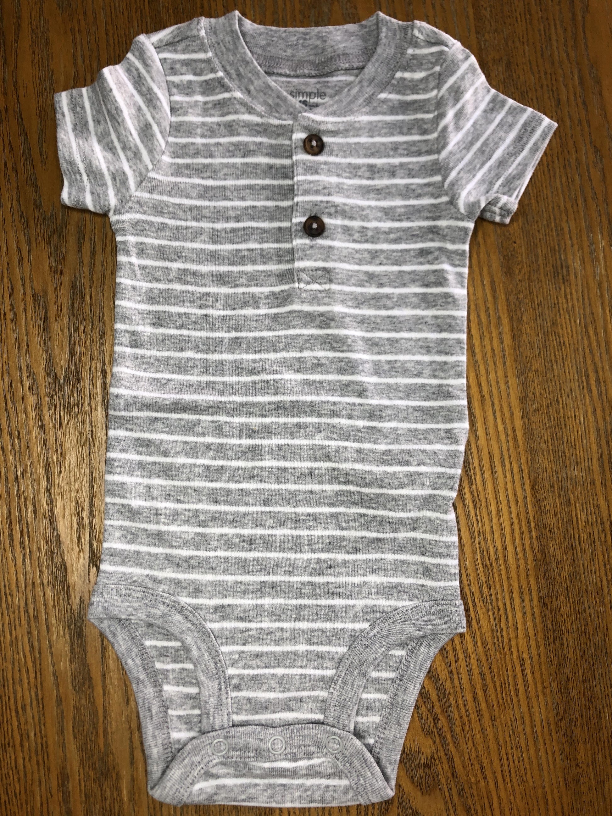 Carters Girls Grey | White | Striped Onesie Size: 3-6 months Grey | White | Striped