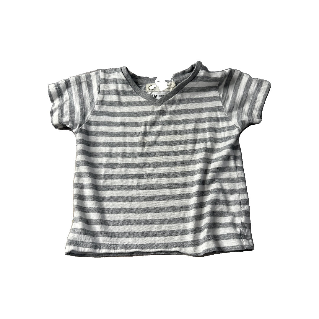 Monica + Andy Boys Grey | White | Striped T-Shirt Size: 18-24 months Grey | White | Striped