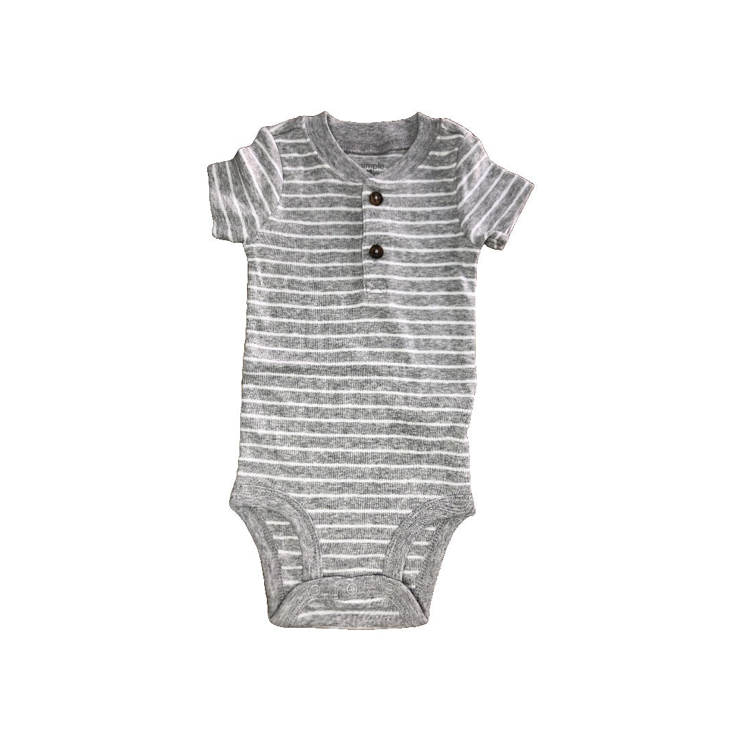 Carters Girls Grey | White | Striped Onesie Size: 3-6 months Grey | White | Striped