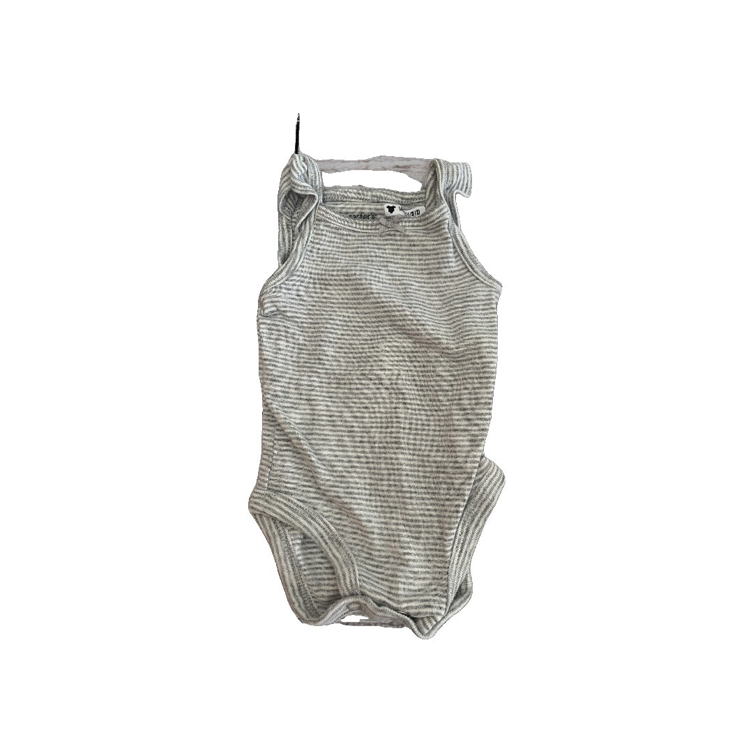 Carters Girls Grey | White | Striped Onesie Size: Newborn Grey | White | Striped