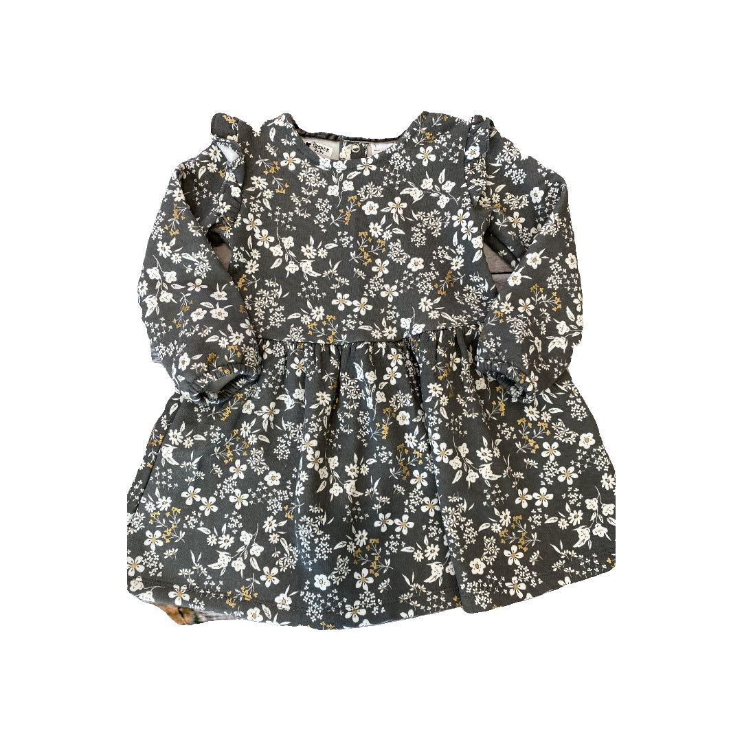 Carters Girls Grey | White | Yellow | Flowers Dress Size: 24 Grey | White | Yellow | Flowers