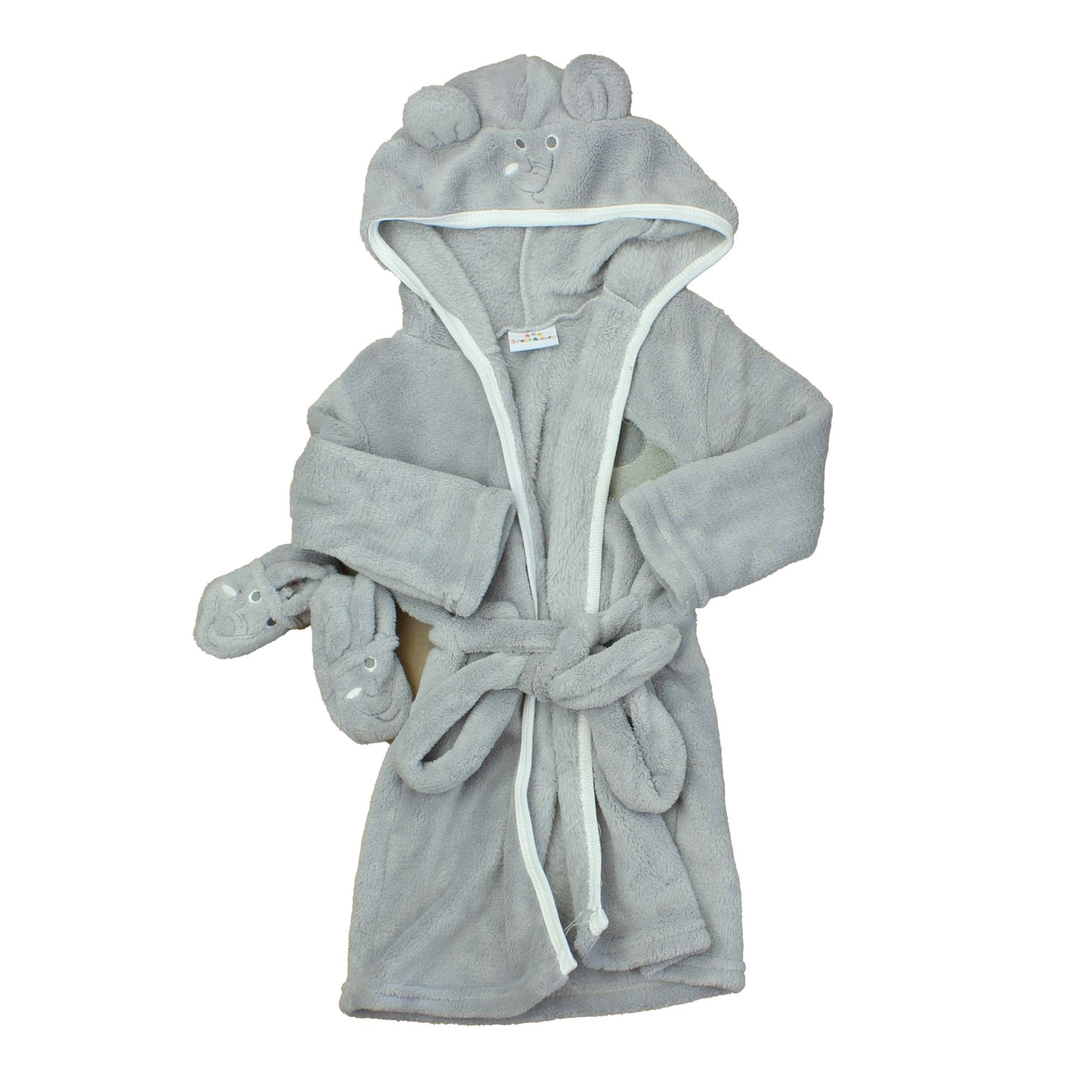 Sweet & Soft Boys Grey | White Bathrobe Size: 6-9 Months Grey | White