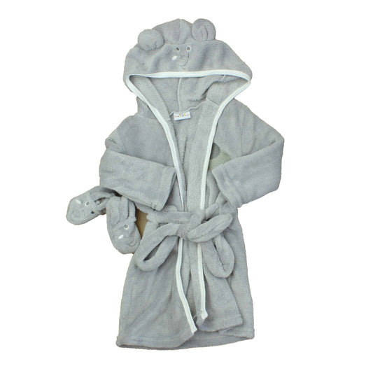 Sweet & Soft Boys Grey | White Bathrobe Size: 6-9 Months Grey | White