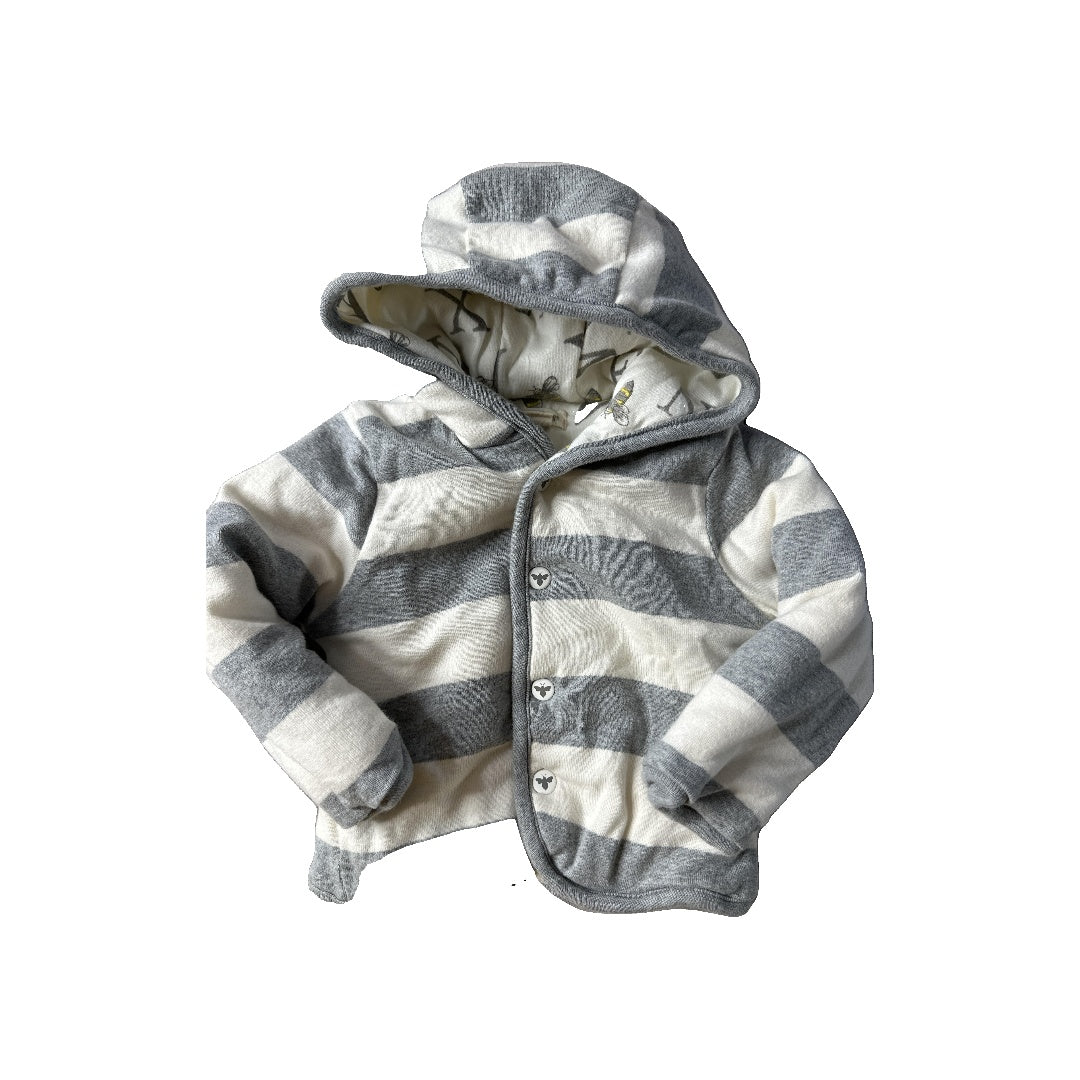 Burt's Bees Unisex Grey | White Hoodie Size: 3-6 months Grey | White