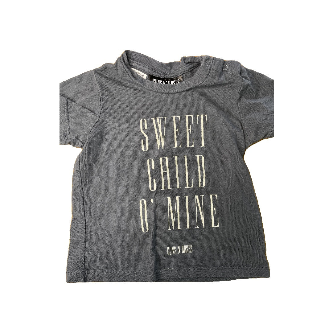 Guns and Roses Boys Grey | White T-Shirt Size: 18 months Grey | White