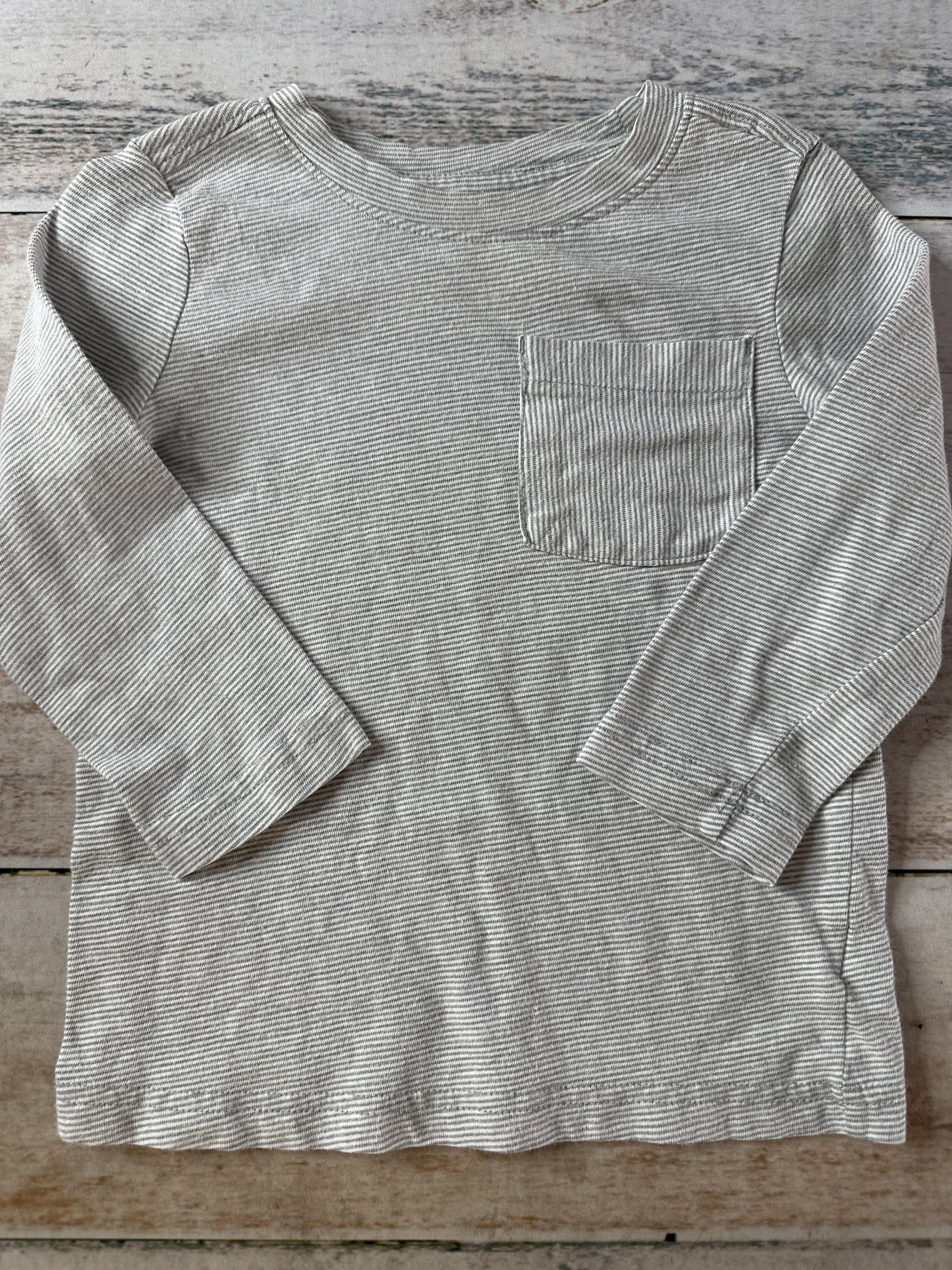 Cat & Jack Boys Grey | White Long Sleeve T-Shirt Size: 2T Grey | White