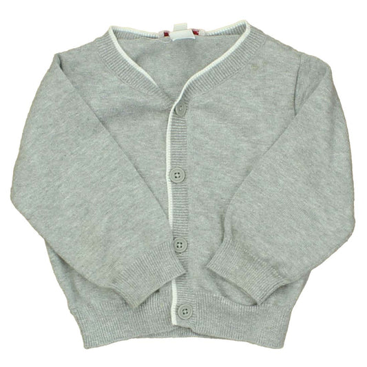 Jacadi Boys Grey | White Cardigan Size: 12 Months