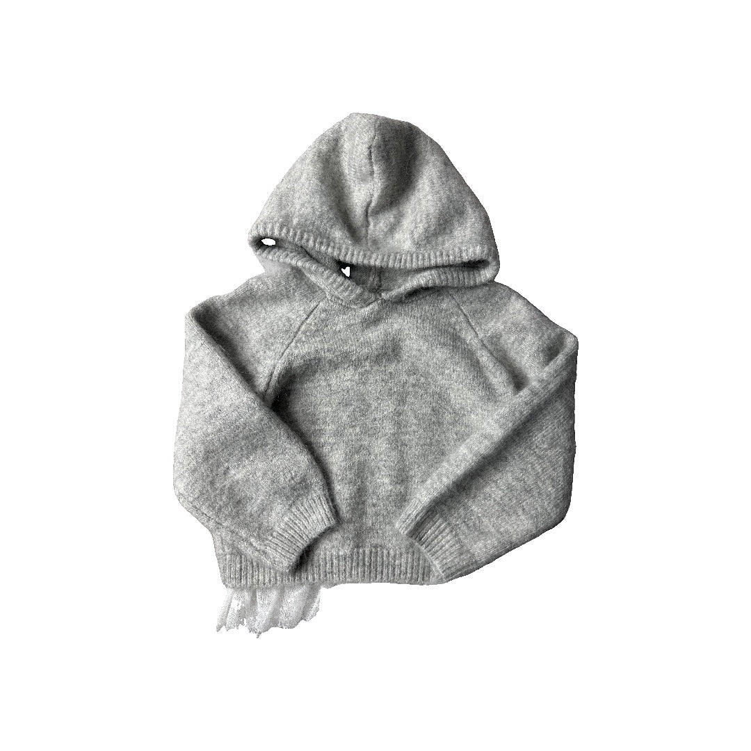 Zara Unisex Grey | White Sweater Size: 2T Grey | White