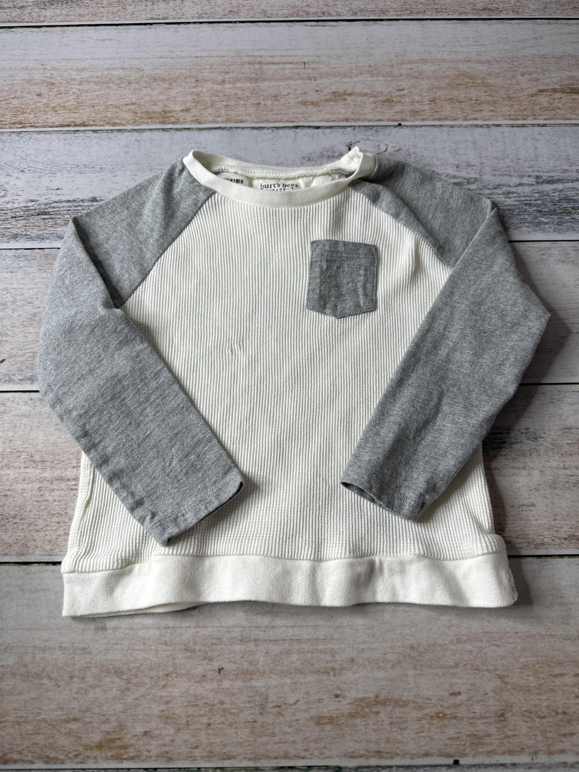Burt's Bees Unisex Grey | White Long Sleeve Shirt Size: 24 months Grey | White