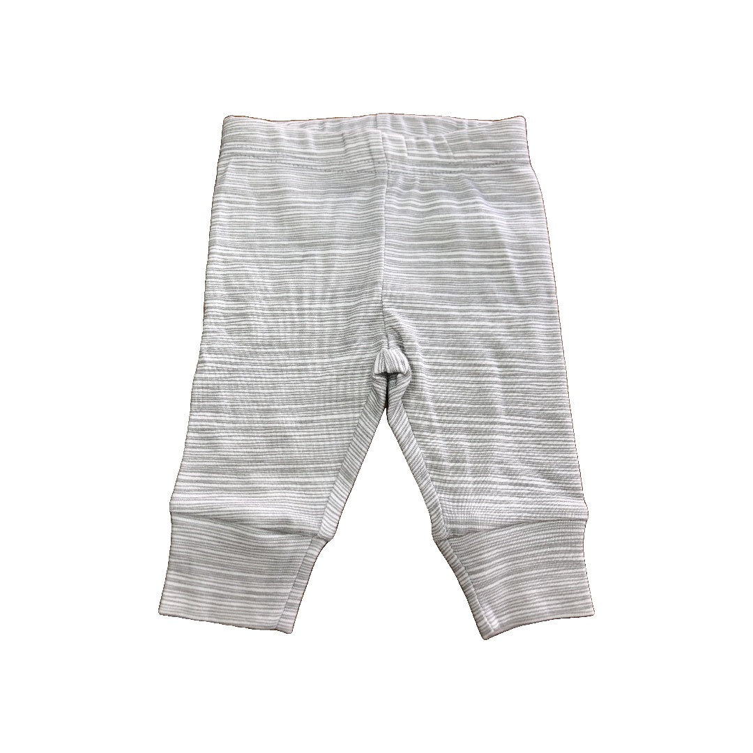 Carters Unisex Grey | White Pants Size: 0-3 months Grey | White