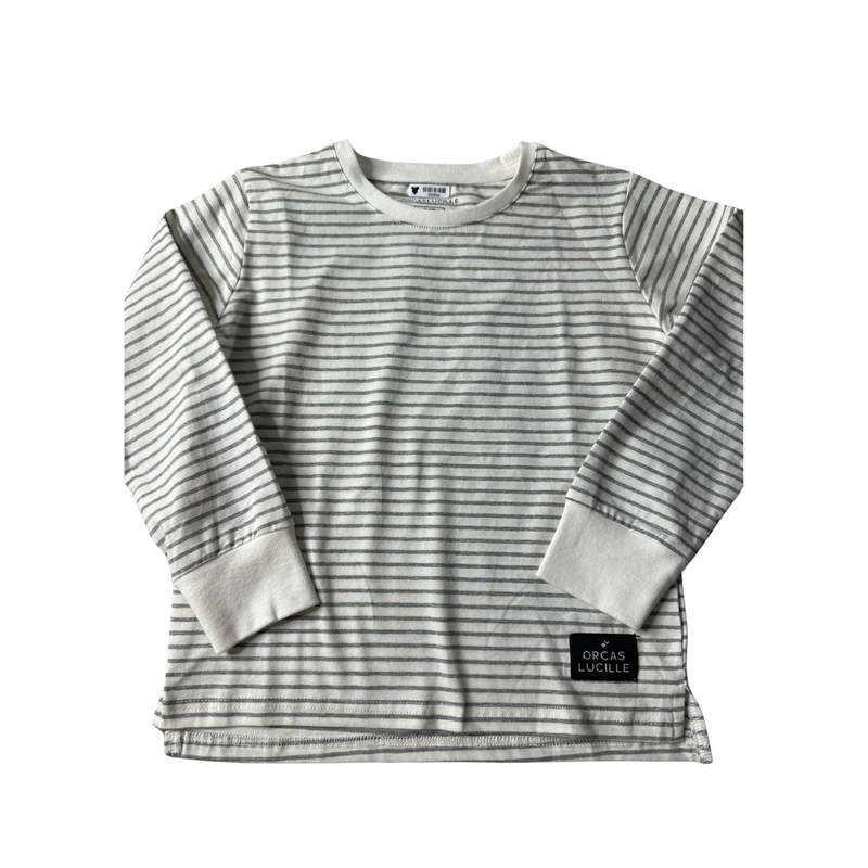 Orcas Lucille Boys Grey | White Long Sleeve T-Shirt Size: 3T Grey | White