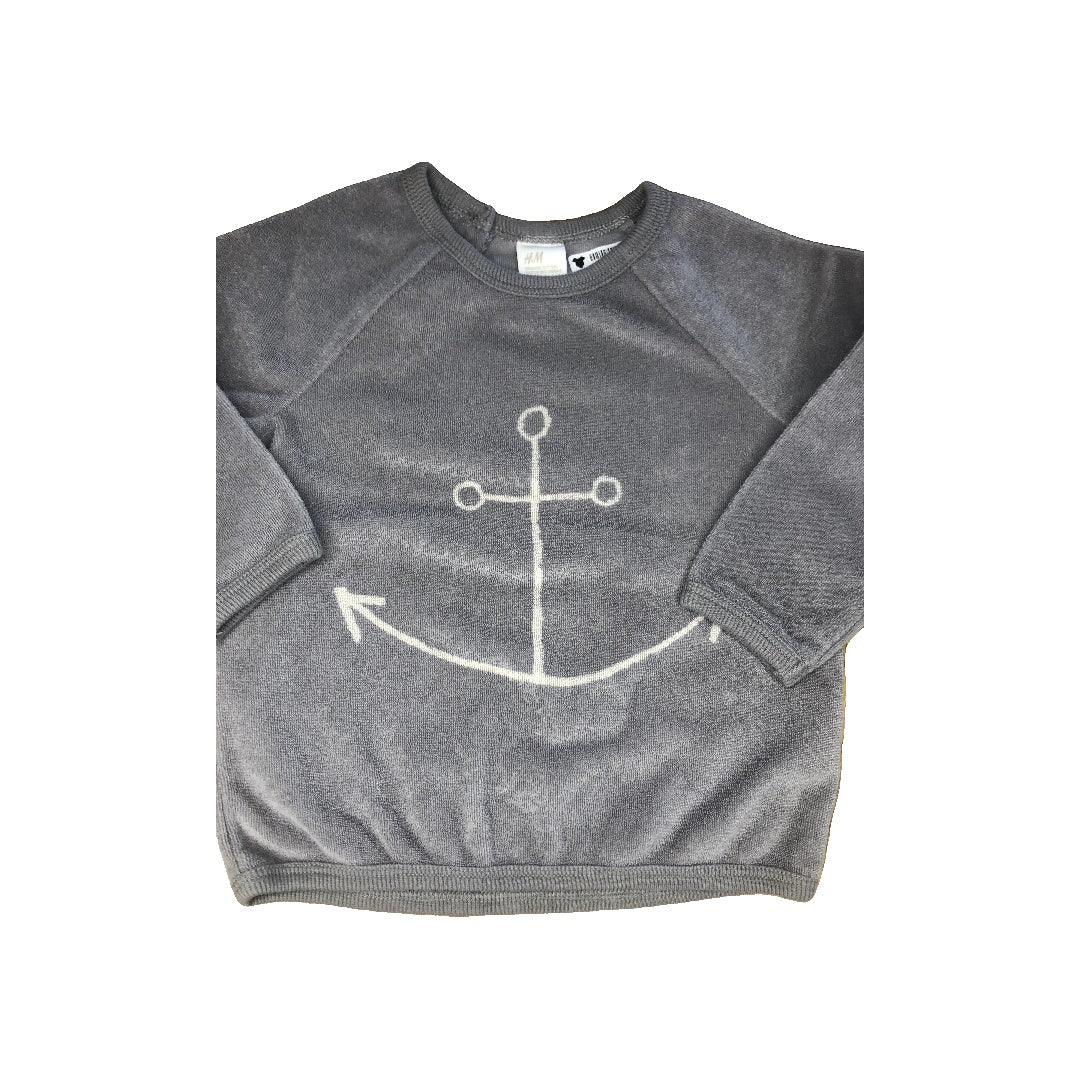 H&M Unisex Grey | White Sweater Size: 6-9 months Grey | White