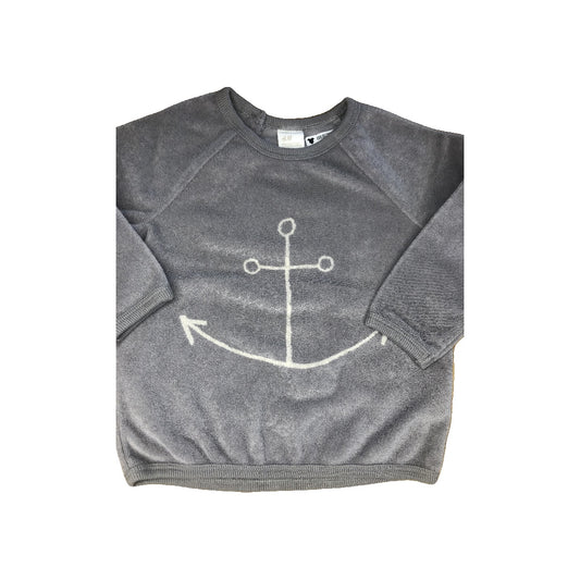 H&M Unisex Grey | White Sweater Size: 6-9 months Grey | White