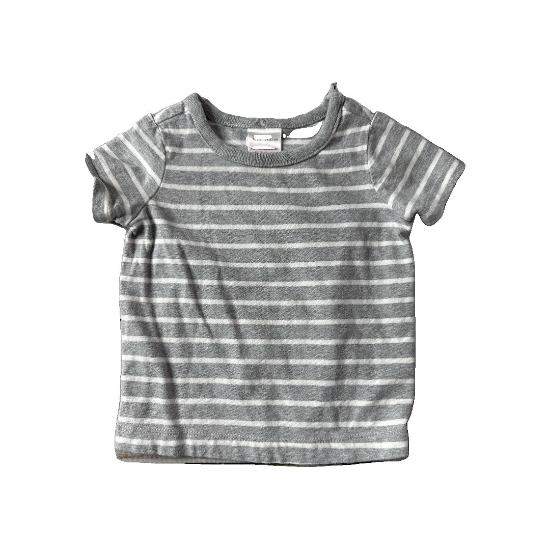 Hanna Andersson Unisex Grey | White T-Shirt Size: 6-12 months Grey | White