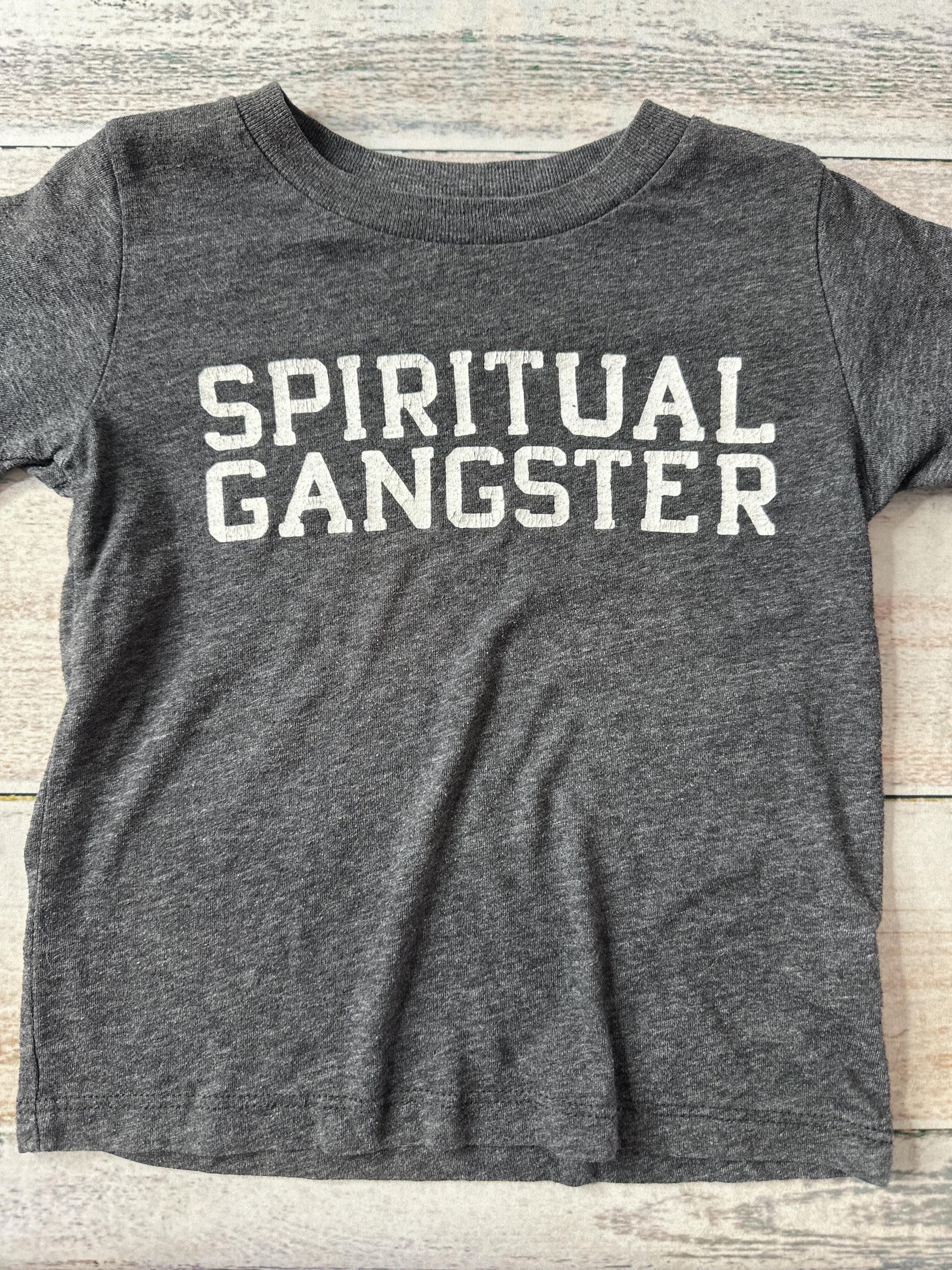 Spiritual Gangster Unisex Grey | White T-Shirt Size: 4T Grey | White