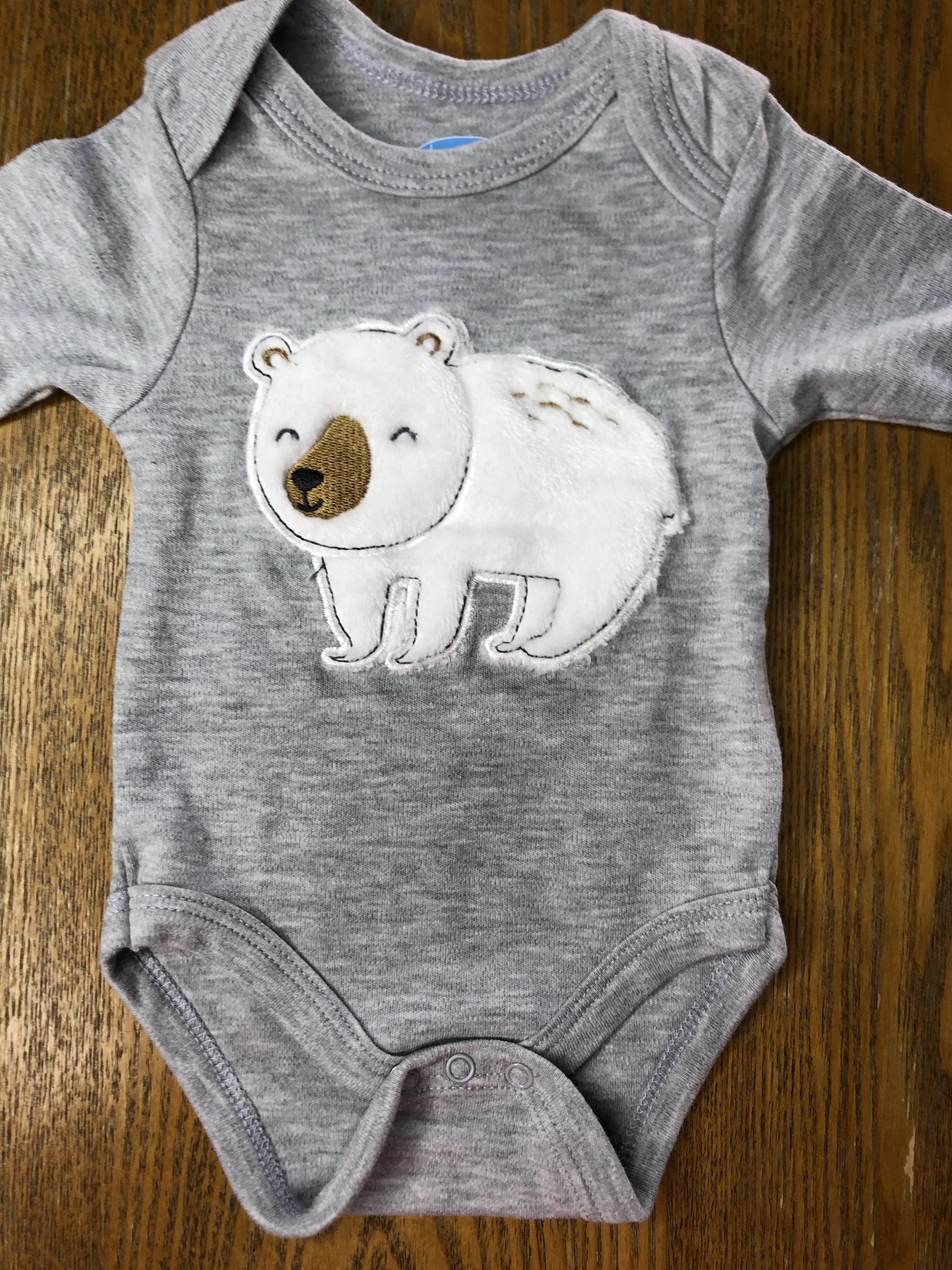 Bon bebe Unisex Grey | White Onesie Size: 0-3 months Grey | White