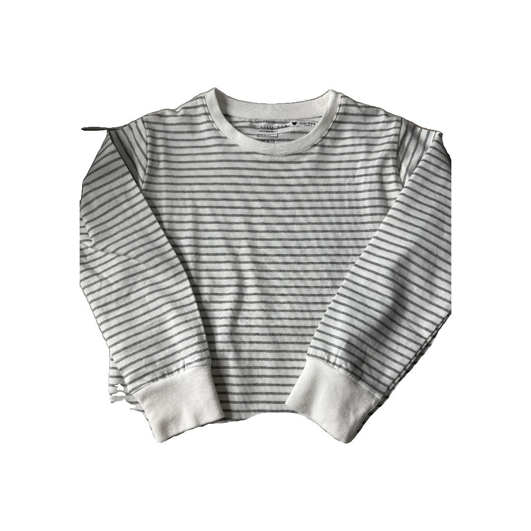 Orcas Lucille Unisex Grey | White Long Sleeve T-Shirt Size: 4T Grey | White