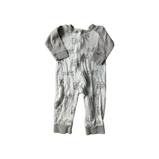 Bebenca Unisex Grey | White Pajamas Size: 6-9 months Grey | White