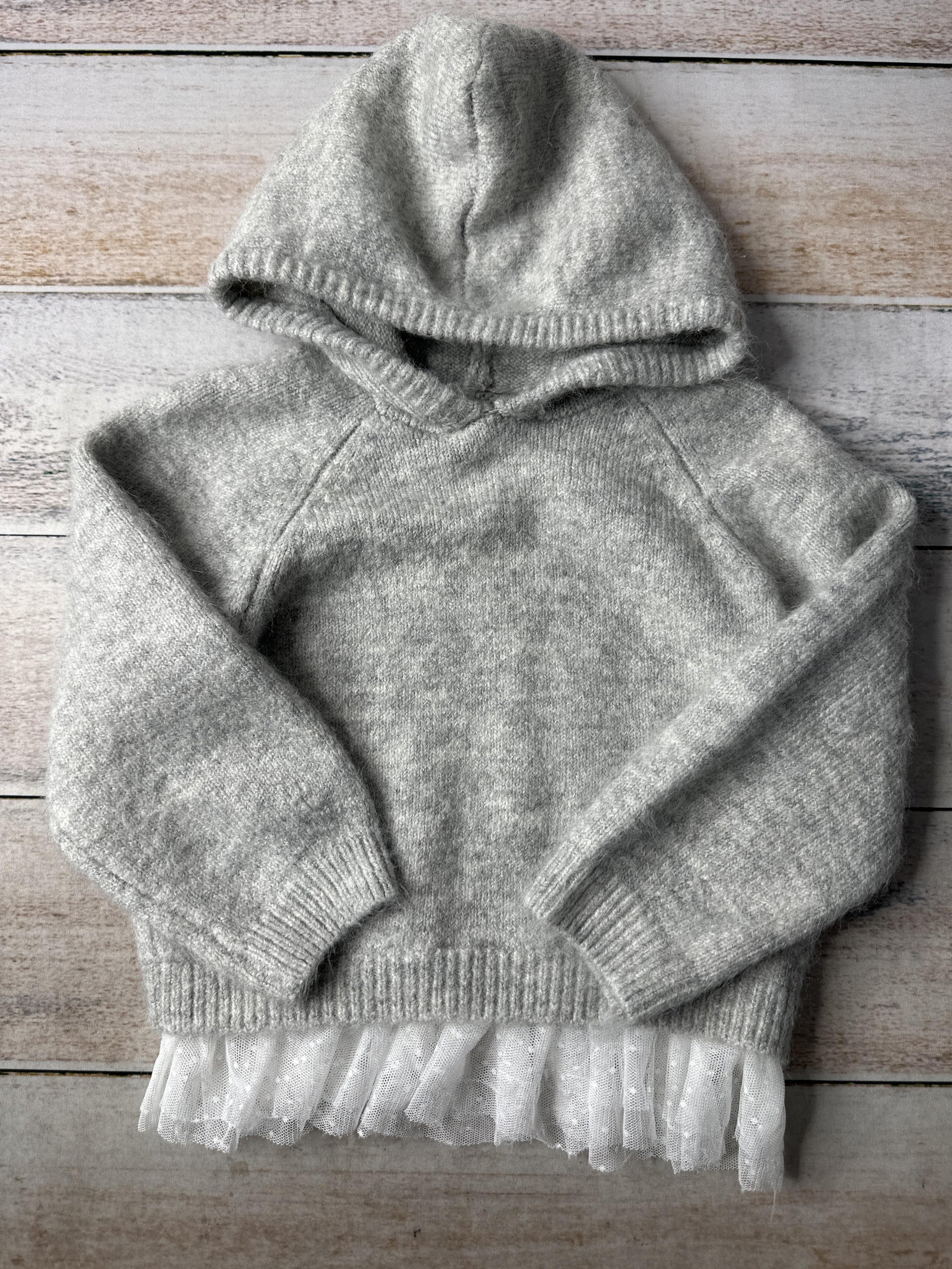 Zara Unisex Grey | White Sweater Size: 2T Grey | White