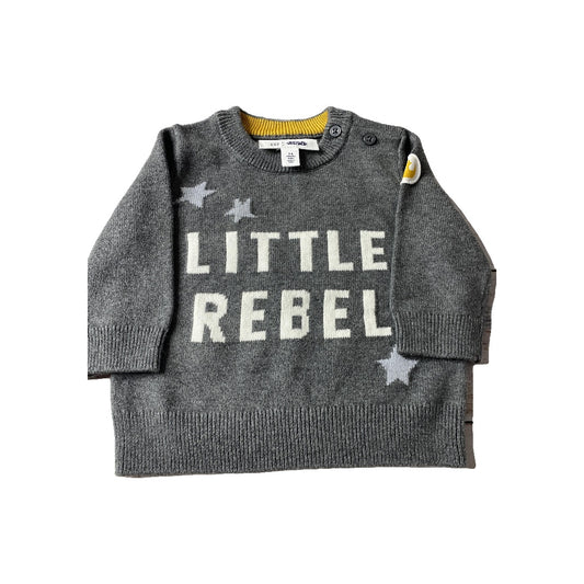 Gap Unisex Grey | White Sweater Size: 3-6 months Grey | White