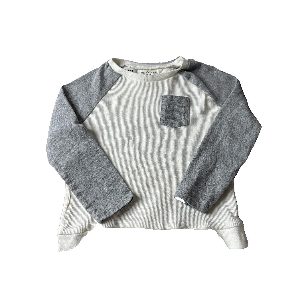 Burt's Bees Unisex Grey | White Long Sleeve Shirt Size: 24 months Grey | White