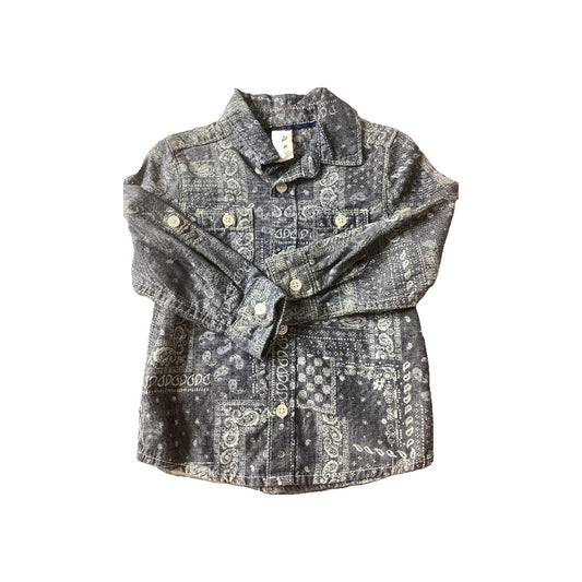 Baby sprouts Boys Grey | White Long Sleeve T-Shirt Size: 18 months Grey | White