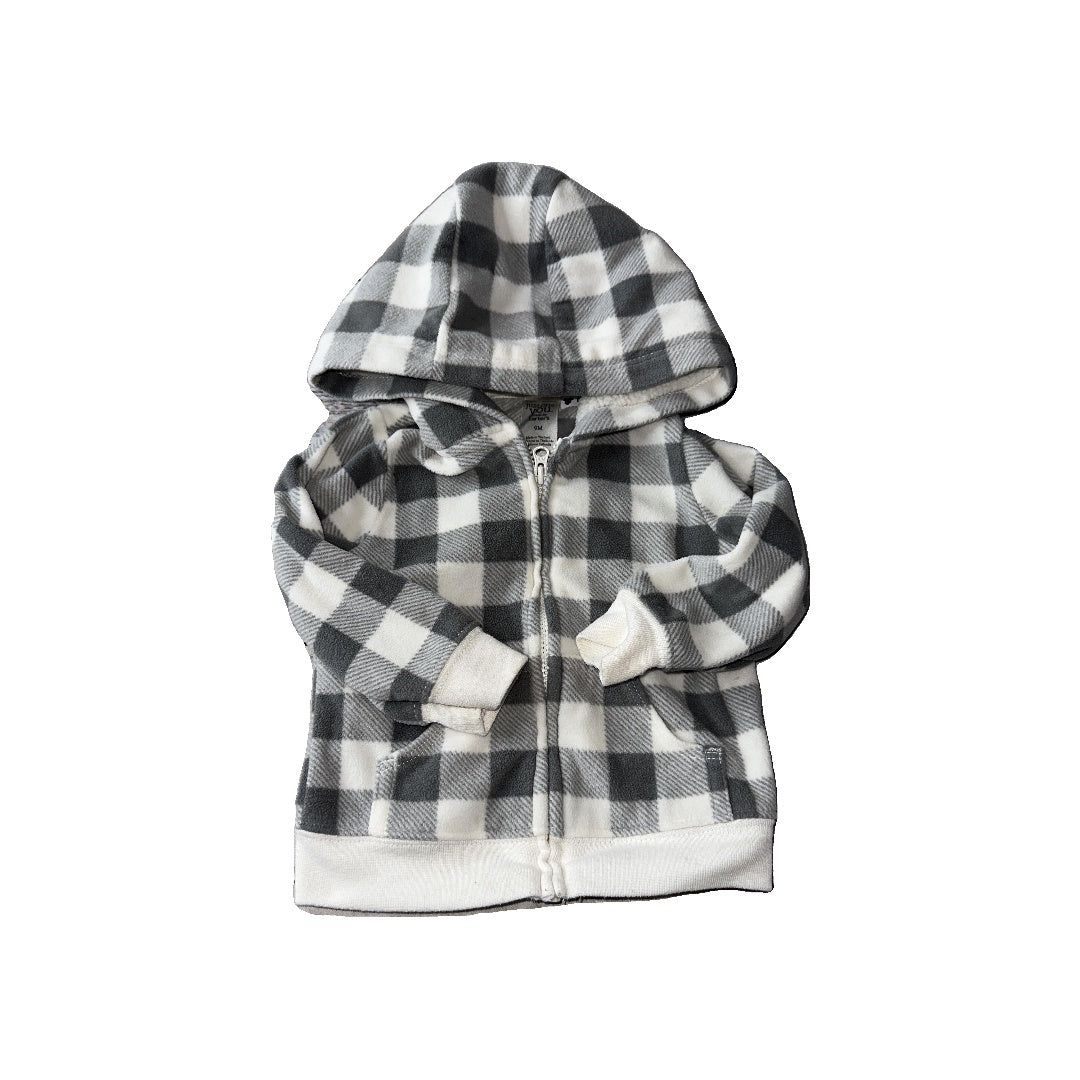 Carters Unisex Grey | White Hoodie Size: 9 months Grey | White