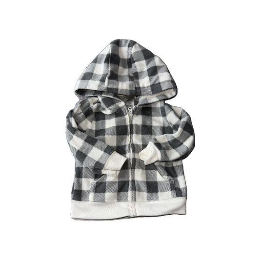 Carters Unisex Grey | White Hoodie Size: 9 months Grey | White
